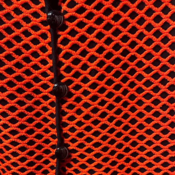 Armani Collezioni Orange and Black Textured Knit Cardigan - Picture 4 of 5